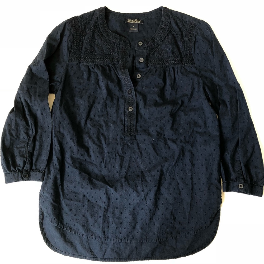 Lucky Brand Textured Embellished Long Sleeve Small